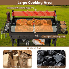 Barbecue Charcoal Grills with Wind Guard Seasoning Racks