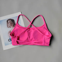 Solid Color Soft High Strength Women Fitness Bra Tight Sport Top Gym Top Training Gym Yoga Underwear Tight with Chest Pad Suit