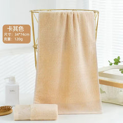 Inyahome Pack of 1/4/6 Bamboo Fiber Bathroom Towels Sets 34X74Cm Hand Face Bath Towel Gift Towel Sheet 타월 Serviettes Cream Green