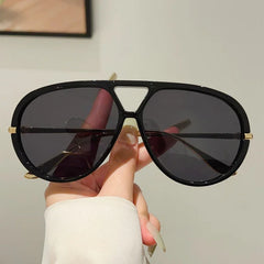Oversized Pilot Sunglasses 2025 New Vintage Double Bridge Sun Glasses Women Trendy Luxury Brand Design Outdoor Shades