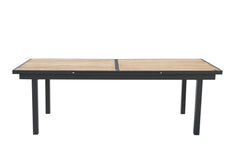 HIGOLD Heck 12+1 Pieces FSC Teak Aluminum Outdoor Dining Set, Charcoal Black