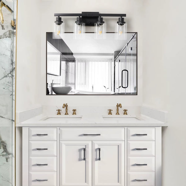 4-Lights Farmhouse Vanity Lights Fixture Rustic Bathroom Light Fixture Bathroom Sconce (Without Bulbs)