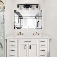 4-Lights Farmhouse Vanity Lights Fixture Rustic Bathroom Light Fixture Bathroom Sconce (Without Bulbs)