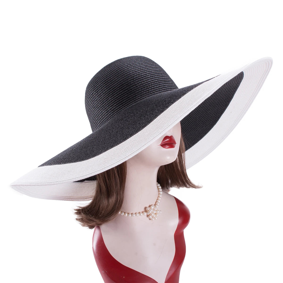 7.1''/18Cm Foldable Oversized Huge Wide Brim Sun Beach Straw Hats Wedding Womens Floppy Party Dressy A330