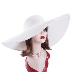 7.1''/18Cm Foldable Oversized Huge Wide Brim Sun Beach Straw Hats Wedding Womens Floppy Party Dressy A330