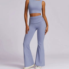 2025 New Yoga Set 2Pcs Seamless Woman Sportswear Sport Outfit High Waist Leggings Set Top Vest Female Vest Gym Fitness Clothing