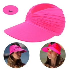 Polyamide Sun Protect Wide Brim Sunhat Women Outdoor Summer Hat Open Top Hollow Cap Adult Sun Visor Hat Travel Seaside Beach Hat