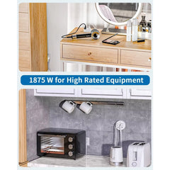 2 Prong Power Strip, 1875W/15A, 180° Rotating Plug, Two Prong Power Strip, 2 Prong to 3 Prong Outlet Adapter, 3 Outlets 2 USB