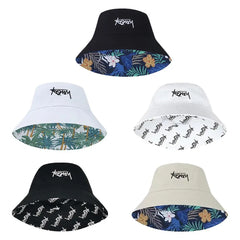 Summer Big Head Letter Bucket Hat for Men Women Korean Fisherman Hat Reversible Hawaii Large Cap Sun Hat plus Size Panama H7I9
