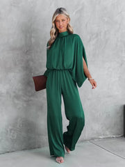 Jumpsuits for Women 2022 Elegant Autumn Elegant Casual Long Sleeve Solid Color Waist Loose Wide Legs Pants Jumpsuit