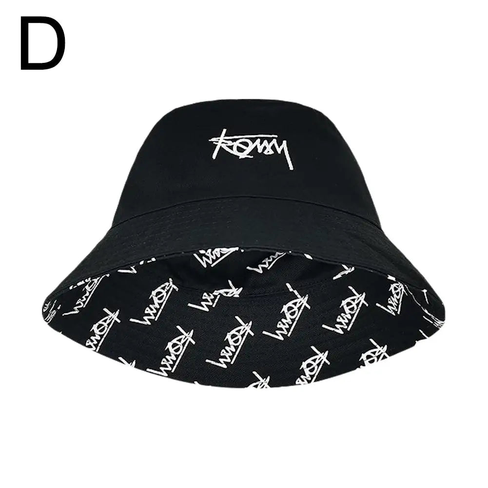 Summer Big Head Letter Bucket Hat for Men Women Korean Fisherman Hat Reversible Hawaii Large Cap Sun Hat plus Size Panama H7I9