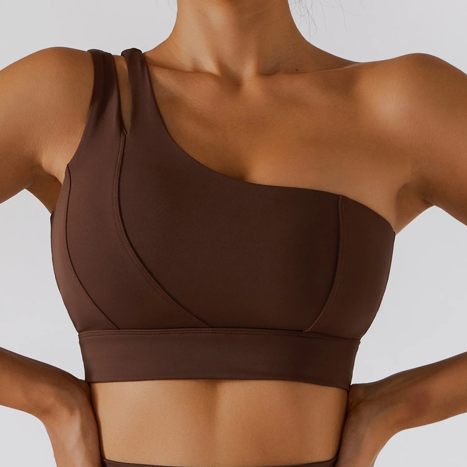 Sexy Women'S Sports One Shoulder Bra Gym Push up Workout Underwear High Strength Support Running Fitness Bra Vest