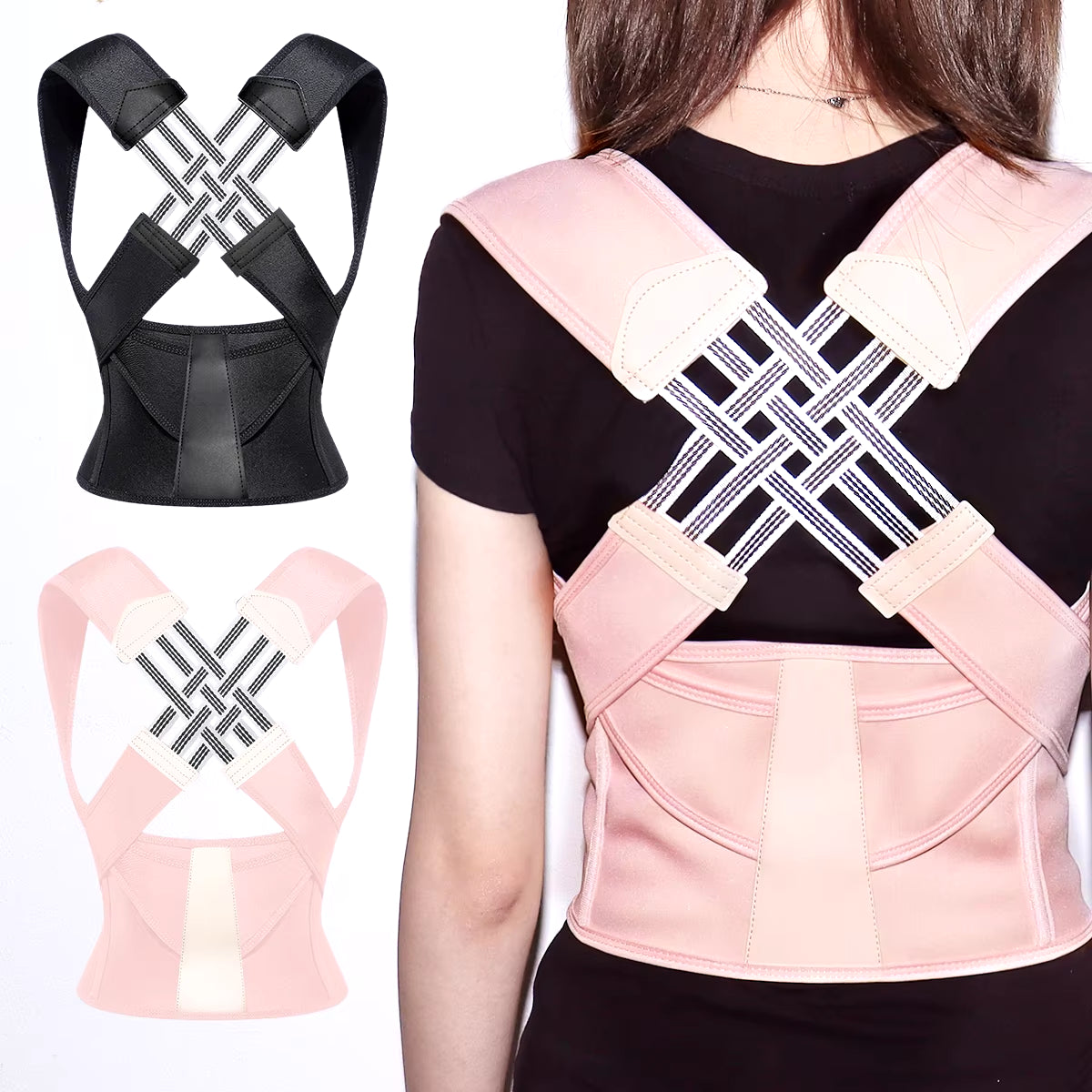 Back Brace Posture Corrector for Women and Men, Shoulder Straightener Adjustable Full Back Support Upper and Lower
