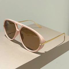 Oversized Pilot Sunglasses 2025 New Vintage Double Bridge Sun Glasses Women Trendy Luxury Brand Design Outdoor Shades