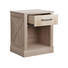 Compact Nightstand with Drawer and Open Compartment