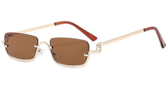 Fashionable Metal Lower Half Frame Square Sunglasses Luxury Men and Women Travel Sunglasses Retro Personality Driving Sunglasses