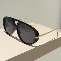 Oversized Pilot Sunglasses 2025 New Vintage Double Bridge Sun Glasses Women Trendy Luxury Brand Design Outdoor Shades