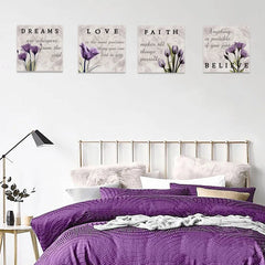" Purple Tulip Bathroom Decor " 4 - Pieces