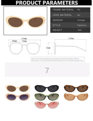 Oval Sunglasses Women Brand New round Retro Sunglasses for Men Fashion Small Frame Glasses Lentes De Sol Mujer