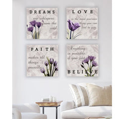 " Purple Tulip Bathroom Decor " 4 - Pieces