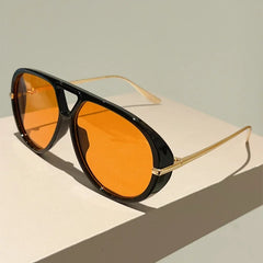 Oversized Pilot Sunglasses 2025 New Vintage Double Bridge Sun Glasses Women Trendy Luxury Brand Design Outdoor Shades