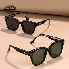 Rivets Sunglasses Men'S Polarized Glasses Women Square Green Sunglass Man Eyewear 2025 Women'S Eyepieces Lenses Woman Designer