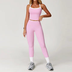 Women'S Clothes 2 Pieces Workout Tracksuit Yoga Set Sportswear Gym Clothing High Waist Bell-Bottoms Sexy Fitness Bta Sports Suit