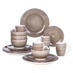 Series Bella Dinnerware 16-Pieces Creme-I Porcelain Crockery in Vintage Look (Service Set for 4)