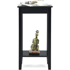 Set of 2 Versatile 2-Tier End Tables with Storage Shelf