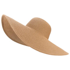 7.1''/18Cm Foldable Oversized Huge Wide Brim Sun Beach Straw Hats Wedding Womens Floppy Party Dressy A330
