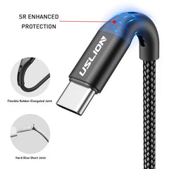 3A USB Type C Cable Wire for Samsung S10 S20 Xiaomi Mi 11 Mobile Phone Fast Charging USB C Cable Type-C Charger USB Cables