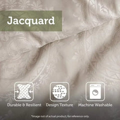 24-Piece Room in a Bag Comforter Set-Satin Jacquard, All Season Luxury Bedding, Sheets, Decorative Pillows and Curtains, Queen