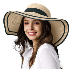 Women'S Big Brimmed Hat Outdoors Seaside Sunshade Straw Weaving Sun Hats, Sun Hats for Women Wide Brim, Sun Hats UV Protection