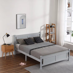 Twin/Full/ Queen Vertical Decorative Core Bed Grey Bedroom Furniture for Bedroom US Warehouse