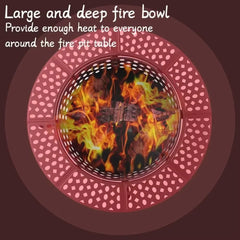 36 Inch Three in One Fire Pit with 2 Grills, Outdoor Wood Burning Fire Pit with Cover, Matchstick, and Circular Waterproof Cover