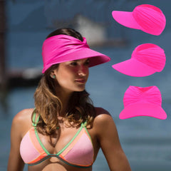 Polyamide Sun Protect Wide Brim Sunhat Women Outdoor Summer Hat Open Top Hollow Cap Adult Sun Visor Hat Travel Seaside Beach Hat