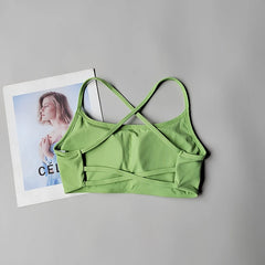 Solid Color Soft High Strength Women Fitness Bra Tight Sport Top Gym Top Training Gym Yoga Underwear Tight with Chest Pad Suit