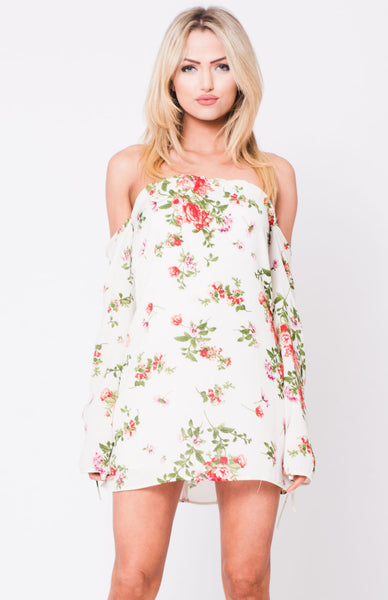 Ronni Floral Off-Shoulder Mini Dress