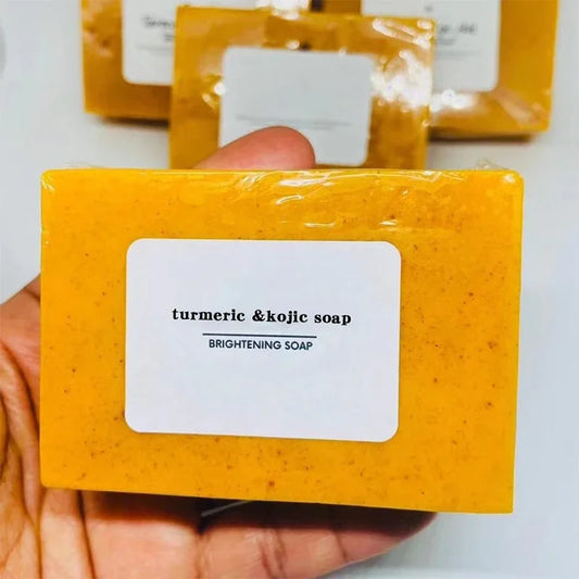 100G Turmeric Hand Made Soap Lemon Kojic Acid Soap Shower and Facial Soap Powerful Moisturizing and Cleansing of the Skin
