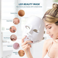7 Color Light LED Facial Mask Skin Rejuvenatio Care Anti Acne Whitening Wrinkle