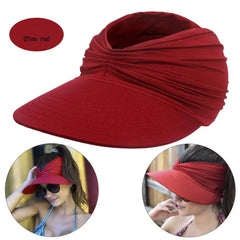 Polyamide Sun Protect Wide Brim Sunhat Women Outdoor Summer Hat Open Top Hollow Cap Adult Sun Visor Hat Travel Seaside Beach Hat