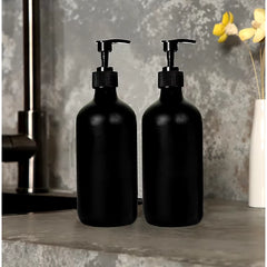 Matte Black 300/500Ml Soap Bottle Liquid Soap Dispenser Refillable Empty Shampoo Conditioner Container for Bathroom Supplies