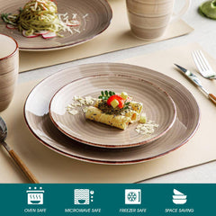 Series Bella Dinnerware 16-Pieces Creme-I Porcelain Crockery in Vintage Look (Service Set for 4)