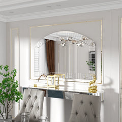 Large Wall Mirror with Beveled Glass Edge Grecian Venetian Accent Mirror for Home Decoration
