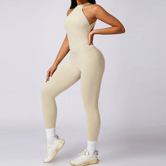 Fitness Backless Bodysuit Women Gym Jumpsuit Woman Quick-Dry Yoga Clothes Short Workout Rompers Sports One-Piece Suit