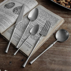 Retro Scrub Stainless Steel Flatware Cutlery Set Knife Fork Spoon Dessert