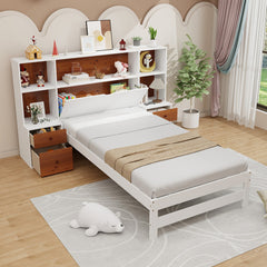 Bed Frame with Storage Headboard and Nightstands