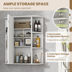 Bathroom Wall Medicine Cabinet with Mirror Door Removable and Adjustable Shelves