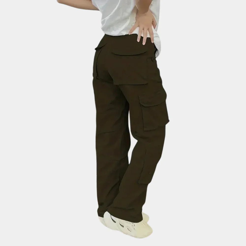 Women's High-Waisted Straight-Leg Cargo Trousers