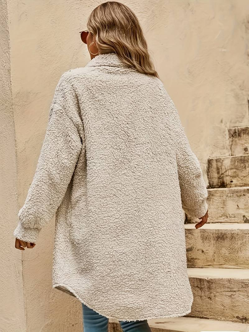 Women's Oversized Sherpa Longline Teddy Coat